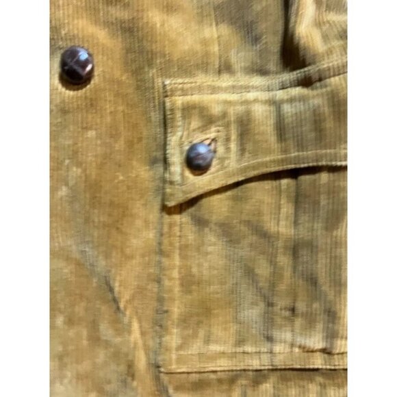 Europe Craft Corduroy Jacket Adult 38 Double Button Beige Long Sleeve Coat Mens - Picture 2 of 12